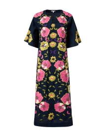 Product image thumbnail - Frances Valentine - Dreamy Navy Multi Print Cotton Linen Kaftan