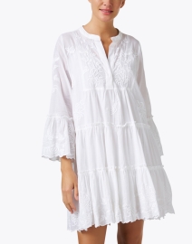 Front image thumbnail - Juliet Dunn - White Embroidered Cotton Dress