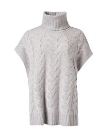 Grey Cable Knit Wool Cashmere Popover