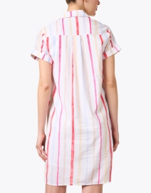 Back image thumbnail - Ecru - Roberts White Multi Stripe Dress