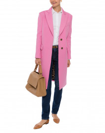 Pink Stretch Cotton Coat