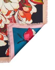 Fabric image thumbnail - Franco Ferrari - Multi Floral Print Silk Reversible Scarf