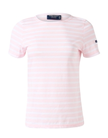 Product image thumbnail - Saint James - Etrille Pink and White Striped Cotton Tee