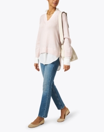 Look image thumbnail - Brochu Walker - Paloma Pink Sweater with White Underlayer