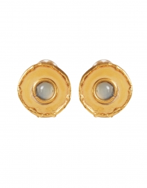 Product image thumbnail - Sylvia Toledano - Chalcedony Blue Medallion Gold Stud Earrings