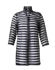 Rita Black Striped Silk Jacket