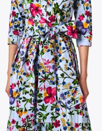 Extra_1 image thumbnail - Samantha Sung - Audrey Blue Floral Print Stretch Cotton Dress