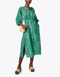 Look image thumbnail - Vilagallo - Claudette Green Print Cotton Dress