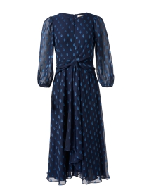 Melrose Blue Lurex Chiffon Dress