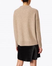 Back image thumbnail - Vince - Heather Wheat Boiled Cashmere Sweater