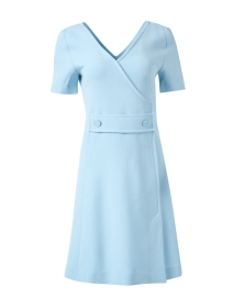 Tabitha Blue Wool Crepe Dress