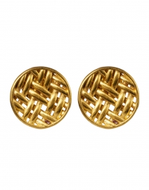 Lontar Gold Weave Stud Earrings
