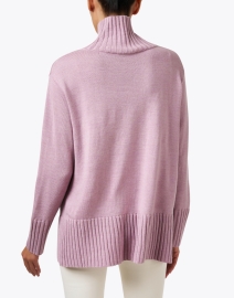 Back image thumbnail - Eileen Fisher - Lilac Wool Turtleneck Sweater