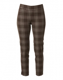Pars Brown and White Plaid Stretch Pull-On Pant