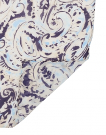 Back image thumbnail - Leggiadro - Blue Paisley Printed Modal Cashmere Scarf