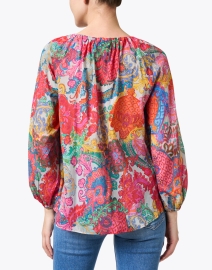 Back image thumbnail - Megan Park - Multi Print Cotton Silk Blouse