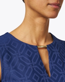 Extra_1 image thumbnail - Jude Connally - Presley Navy Jacquard Dress