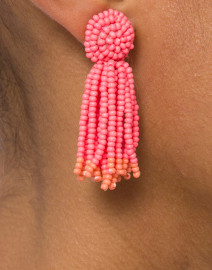 Pink Tassel Bead Earrings