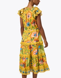 Back image thumbnail - Farm Rio - Yellow Multi Print Cotton Dress