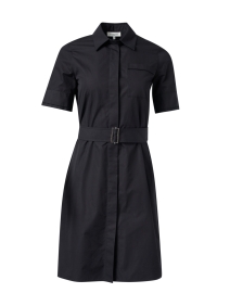 Product image thumbnail - Lafayette 148 New York - Black Cotton Belted Shirt Dress