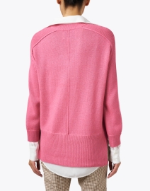 Back image thumbnail - Brochu Walker - Aster Pink V-Neck Looker Sweater