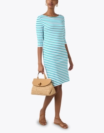 Look image thumbnail - Saint James - Propriano Green and White Striped Dress