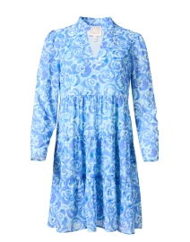 Blue Print Chiffon Tunic Dress