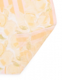 Back image thumbnail - Amato - Pink and Melon Floral Stripe Modal and Silk Scarf