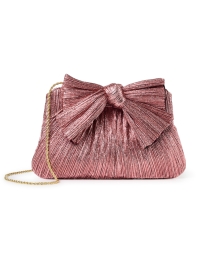 Product image thumbnail - Loeffler Randall - Rayne Pink Pleated Lame Bow Clutch