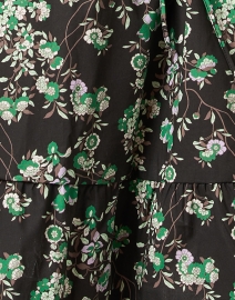Fabric image thumbnail - Tara Jarmon - Reba Black and Green Floral Cotton Dress