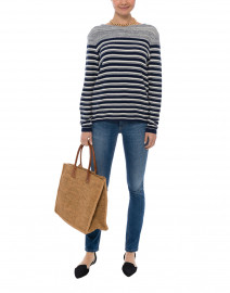 Brasilia Navy and Blue Striped Cotton Sweater