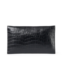 Back image thumbnail - DeMellier - London Black Embossed Leather Clutch