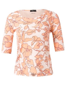 Peach Floral Print Jersey Top