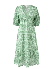Leonia Green Circle Print Dress