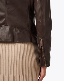 Extra_1 image thumbnail - Repeat Cashmere - Brown Leather Moto Jacket