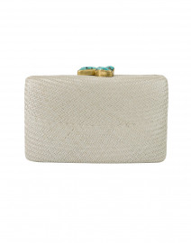Jen Silver Straw Clutch