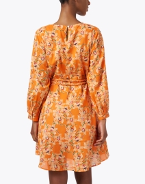 Back image thumbnail - Ro's Garden - Dorotea Orange Floral Dress