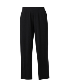Product image thumbnail - Eileen Fisher - Black Jersey Wide Leg Cropped Pant