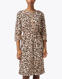 Front image thumbnail - Marc Cain - Beige and Black Animal Print Dress