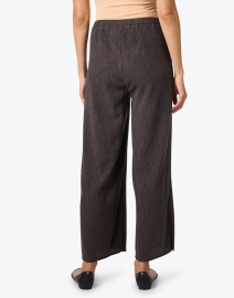 Back image thumbnail - Eileen Fisher - Taupe Plisse Straight Ankle Pant