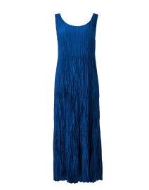 Blue Crushed Silk Dress
