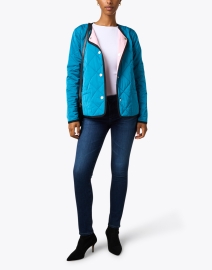 Look image thumbnail - Jane Post - Teal and Pink Reversible Quilted Jacket