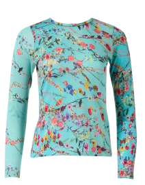 Turquoise Floral Print Sweater