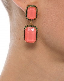 Powell Pink and Green Crystal Drop Earrings