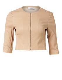 Nude Stretch Leather Cropped Jacket