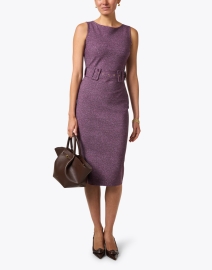 Look image thumbnail - Chiara Boni La Petite Robe - Zeffirina Purple Tweed Belted Dress