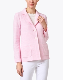 Front image thumbnail - Amina Rubinacci - Rose Pink Linen Blend Jacket