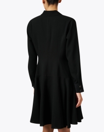 Back image thumbnail - Lafayette 148 New York - Black Fit and Flare Shirt Dress