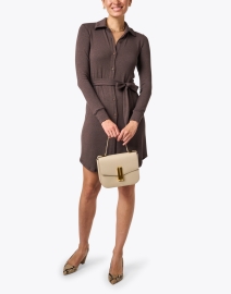 Look image thumbnail - Southcott - Sydney Brown Cotton Belted Sweater Dress