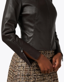 Extra_1 image thumbnail - Susan Bender - Brown Stretch Leather Jacket